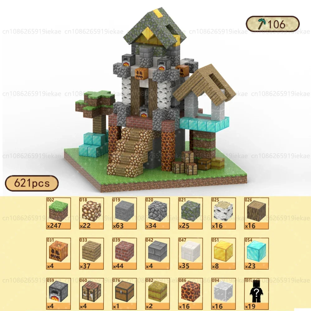 Bloques de construcción magnéticos - Set de construcción STEM Mine World para niños