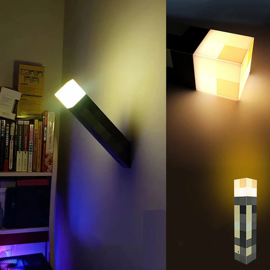 Lámpara de pared Minecraft Pixel Torch