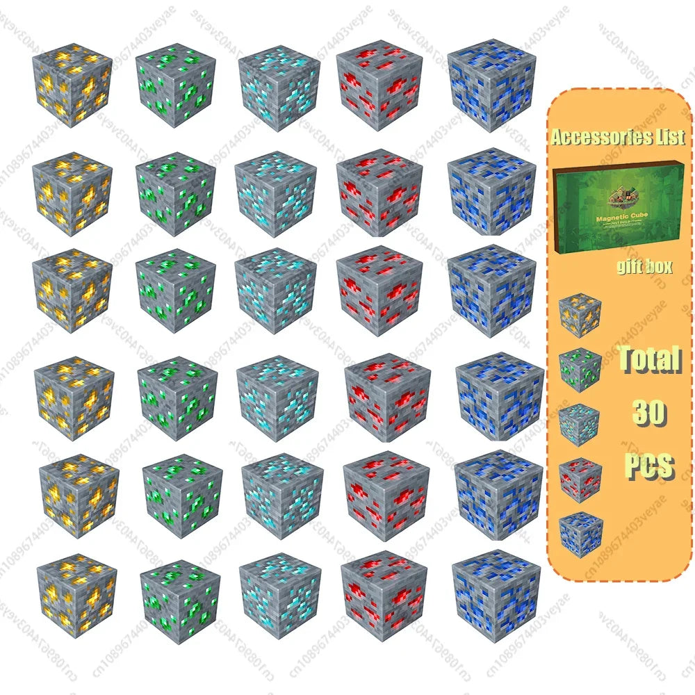 Bloques de construcción magnéticos - Set de construcción STEM Mine World para niños