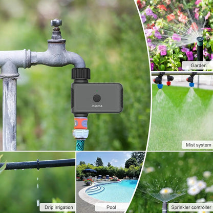 Temporizador de riego WiFi SmartFlow: sistema de riego de jardín con control remoto para hogares inteligentes