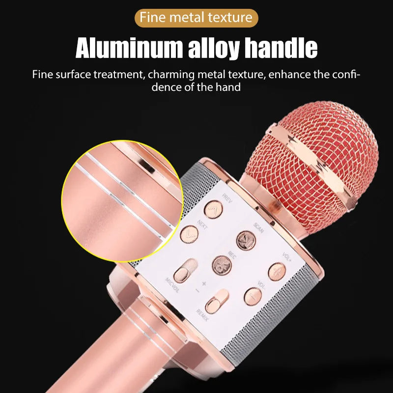 Micrófono Inalámbrico para karaoke Micrófono con Altavoz USB