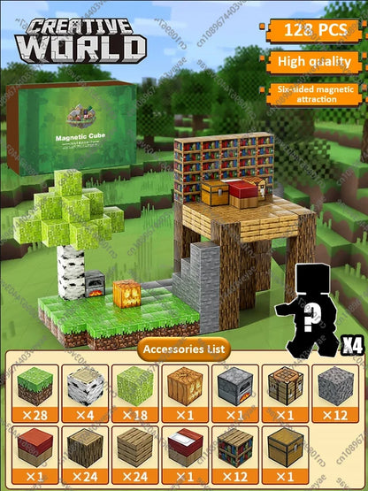 Bloques de construcción magnéticos - Set de construcción STEM Mine World para niños