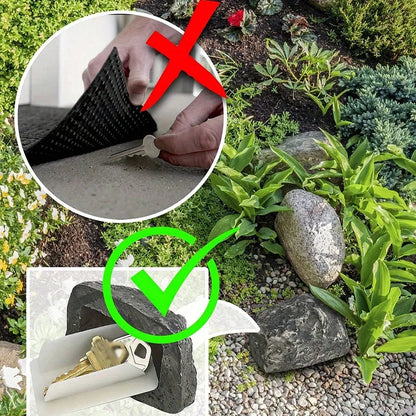 Escondite secreto para llaves de piedra - Roca para guardar llaves al aire libre