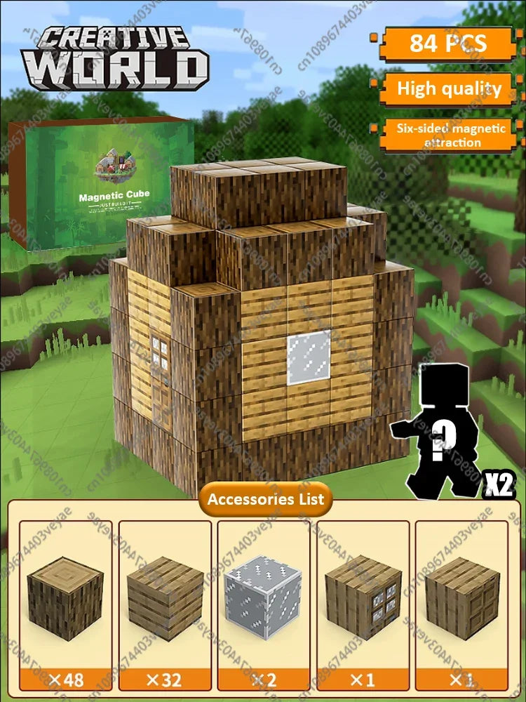 Bloques de construcción magnéticos - Set de construcción STEM Mine World para niños