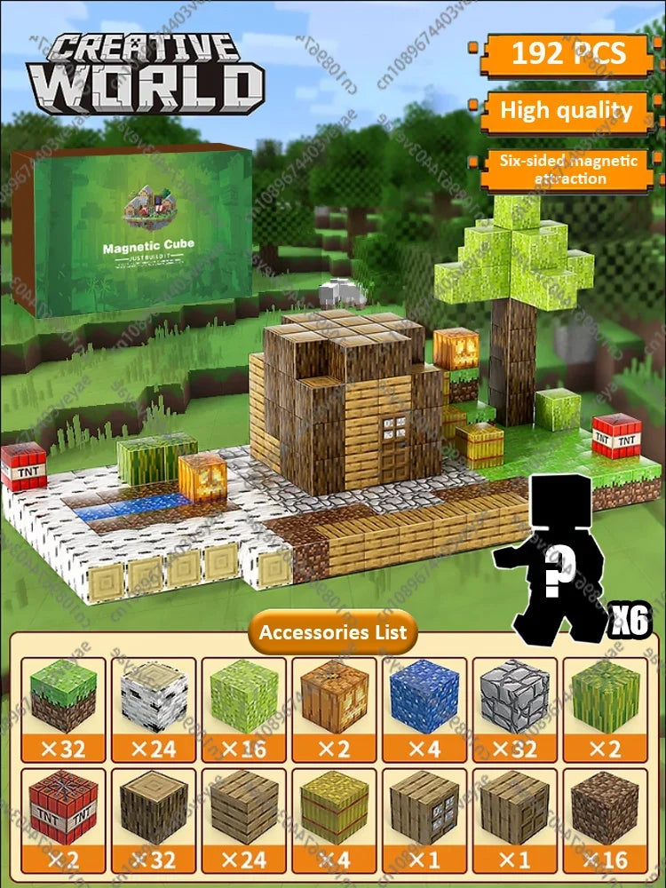 Bloques de construcción magnéticos - Set de construcción STEM Mine World para niños